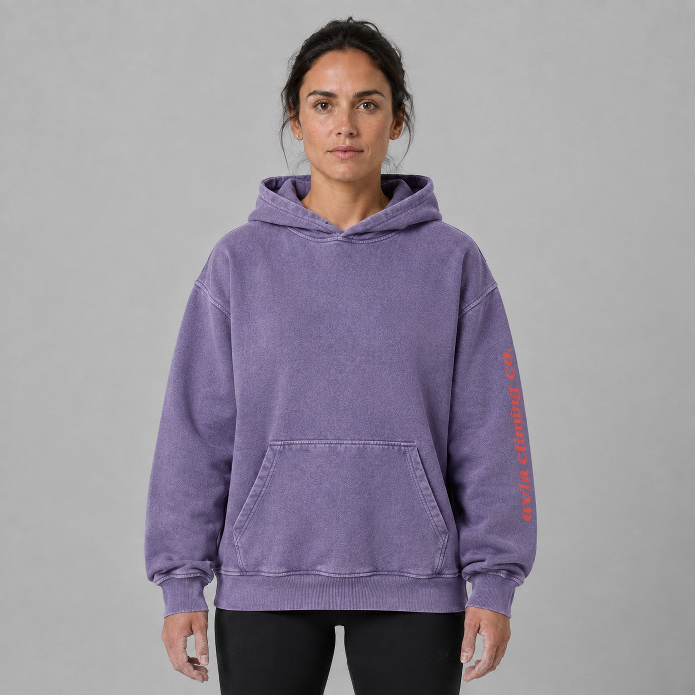 Avila Climbing Co. Dead Point Hoodie — amethyst, worn front