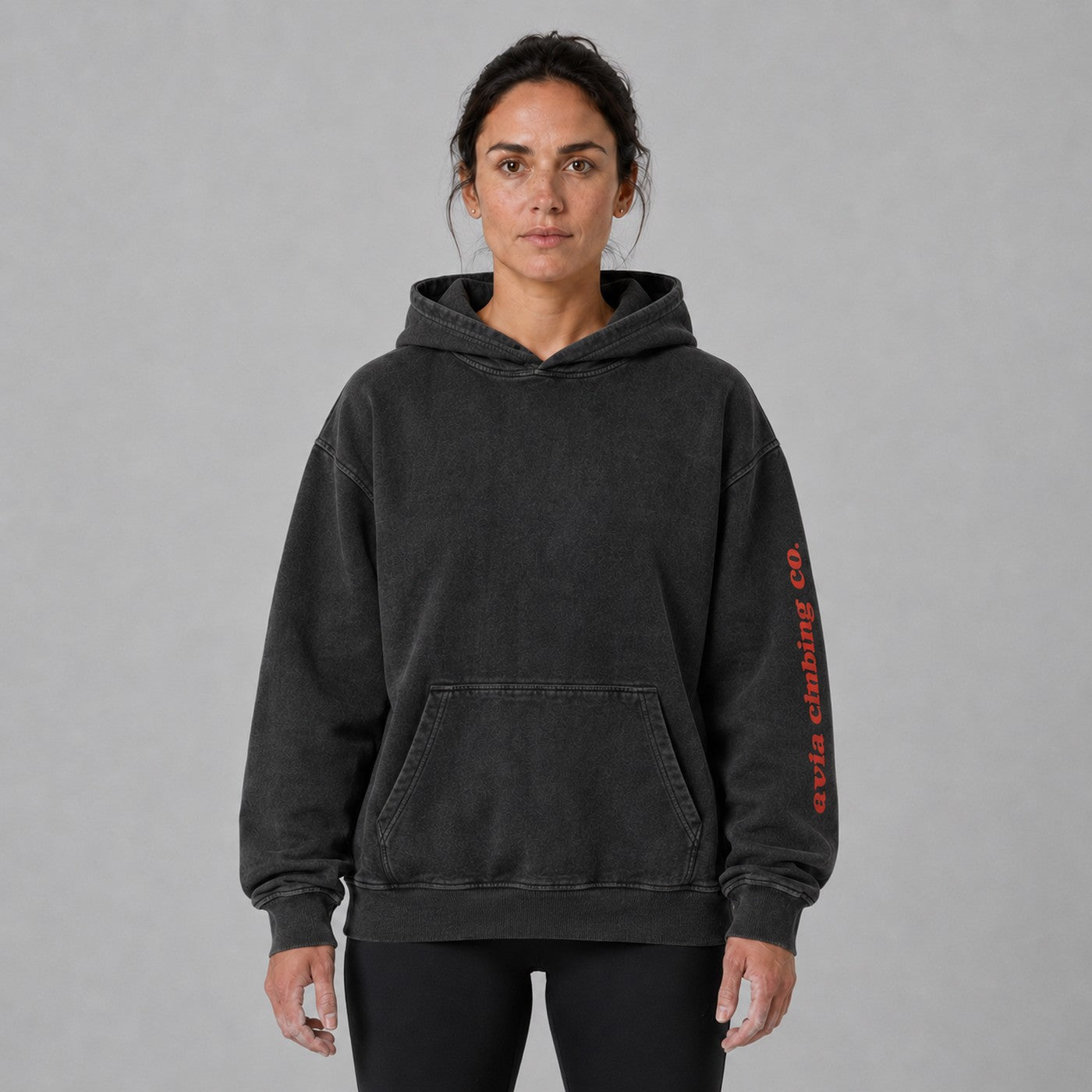 Avila Climbing Co. Dead Point Hoodie — black, worn front